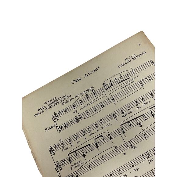One Alone Sheet Music 1926 Harbach Hammerstein Romberg - Picture 4 of 6